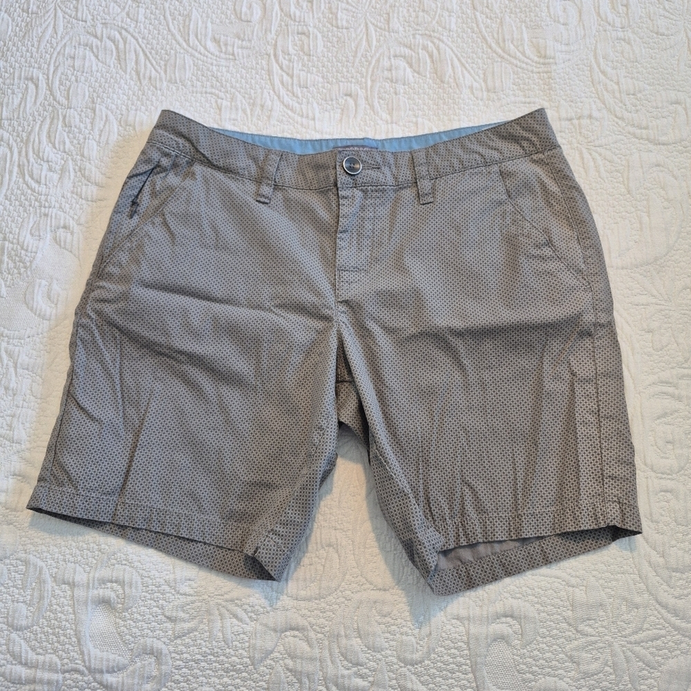 Toad & Co women's size 8 gray tiny geometric pattern shorts VGUC